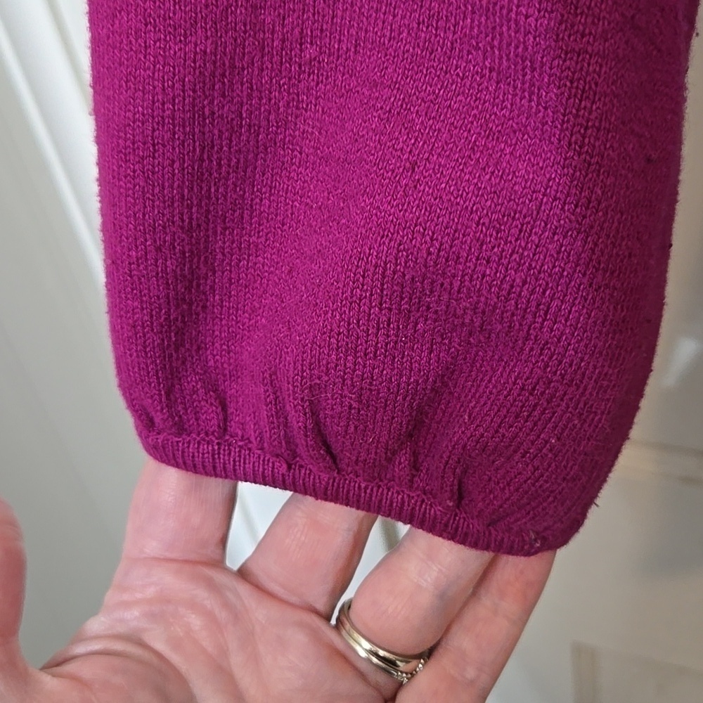 ALFANI Magenta BEAUTIFUL Women's Sweater 3/4 SLEEVE with Belt - Picture 4 of 5